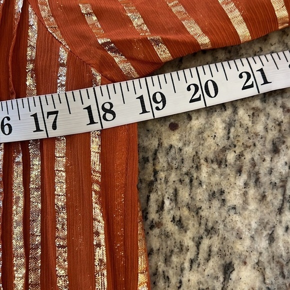 Vintage Albert Nipon, Stunning Metallic Copper Gold Pleated Dress EUC – Size 8 - Picture 12 of 15